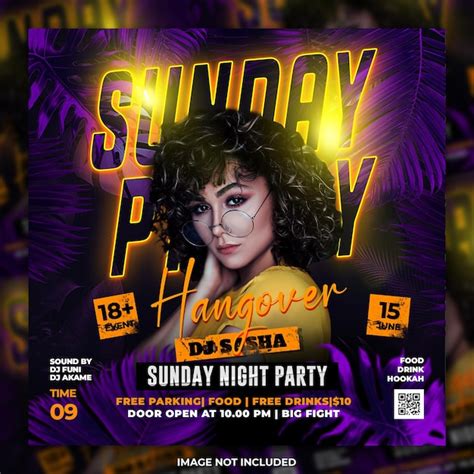 Premium Psd Night Club Party Flyer Social Media Post Template