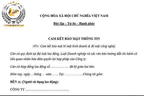cam ket bao mat kinh doanh sau khi nghi viec chi tiet moi nhat
