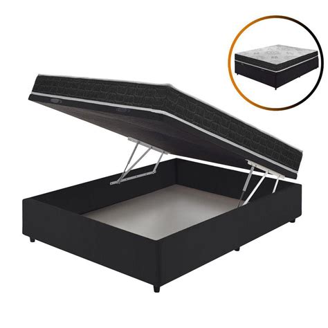 Cama Casal Box Bau Preta Black Friday Pontofrio