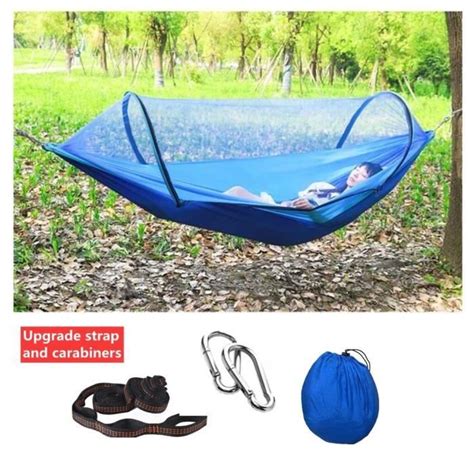 Hamac parachute avec moustiquaire lit balançoire portable tissu robuste