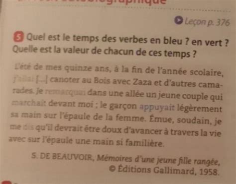 Bonjours J Ai Un Exercice En Fran Ais Faire Mais Je Comprend Pas La