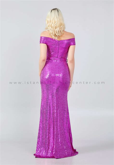 For Costume Off Shoulder Maxi Sequin Mermaid Regular Fuchsia Wedding Guest Dress Frc9082fus