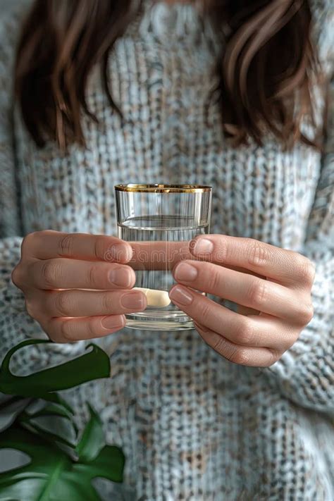 Hands Holding A Clear Glass Of Water Stock Illustration Illustration