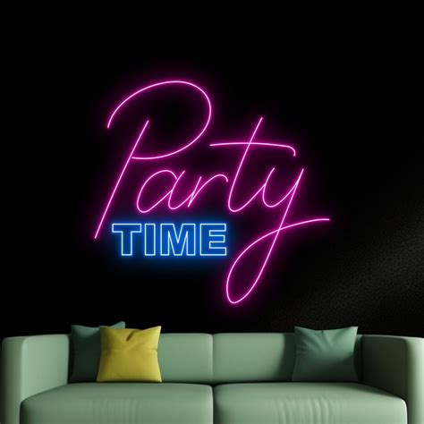 Party Time Neon Wall Sign Party Led Wall Light Event Party Led Wall