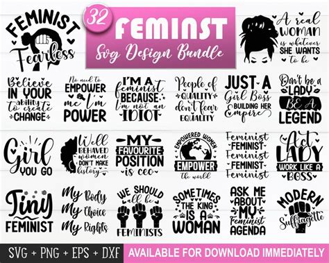 Feminist Svg Bundle Woman Empowerment Svg Strong Woman Svg Etsy