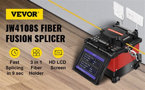 VEVOR Fusion Splicer Enfoque automático JW4108S FTTH Fiber Optic Fusion