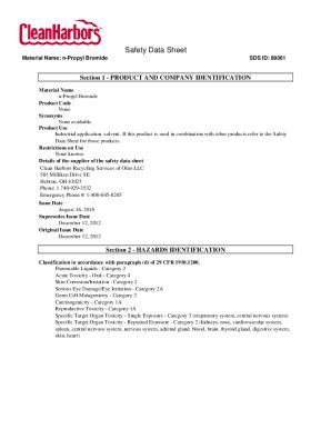 Fillable Online Safety Data Sheet N Propyl Bromide Fax Email Print