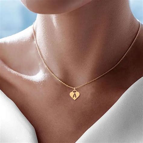 Golden Heart Shape Hollow Letter Pattern Pendant Necklace Temu Australia