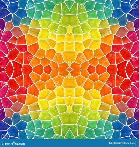 Mosaic Kaleidoscope Seamless Background Full Color Rainbow Spectrum