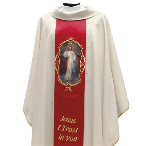 350 Divine Mercy Chasuble In Lana Oro St Patricks Guild