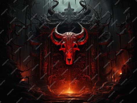 Premium Ai Image Gate Of Hell Grotesque Horror Art