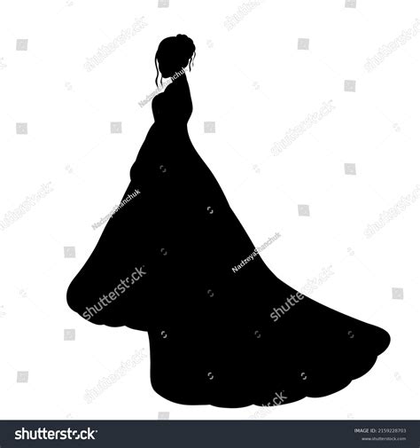 Princess Bride Silhouette On White Background Stock Vector Royalty