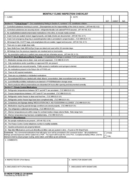 Monthly Inspection Templates Pdf Download Fill And Print For Free Templateroller