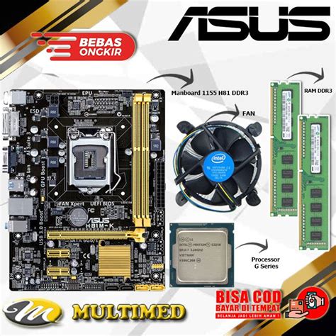 Jual Paket Motherboard Mobo H Ddr Processor G Series Fan Ram