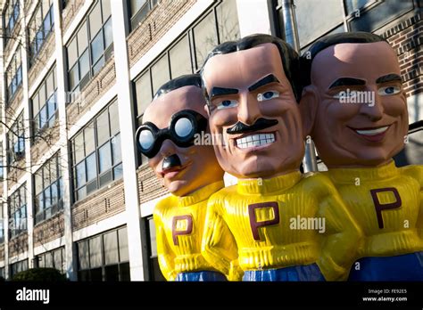 A Statue Of The Pep Boys Manny Moe And Jack Outside Of The Headquarters