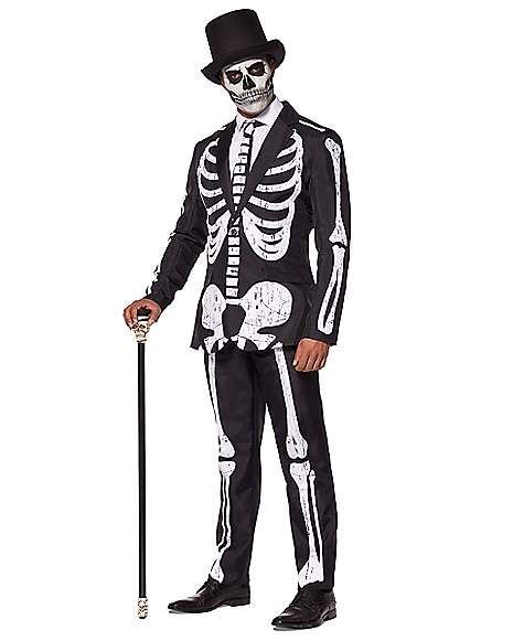 Adult Skeleton Suit Forever Halloween Mens Halloween Costumes