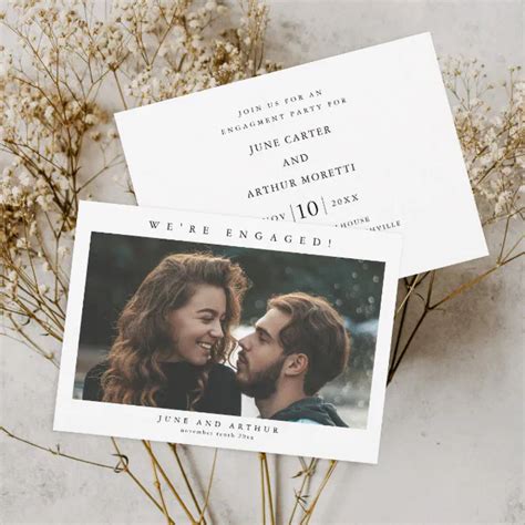 Simple Photo Wedding Engagement Party Invitation Zazzle