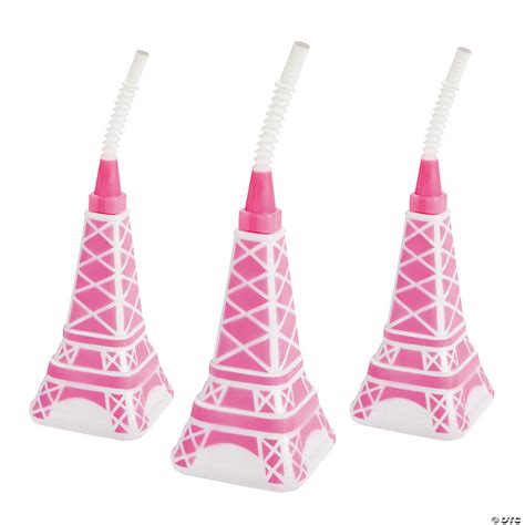 Eiffel Tower Cups With Straws