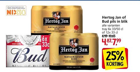 Hertog Jan Of Bud Pils In Blik Aanbieding Bij Jan Linders 1Folders Nl