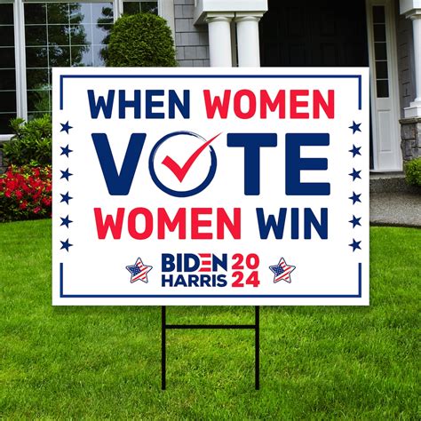 When Women Vote Women Win Yard Sign Coroplast Democracy Sign Vote Biden Harris 2024 Lawn Sign