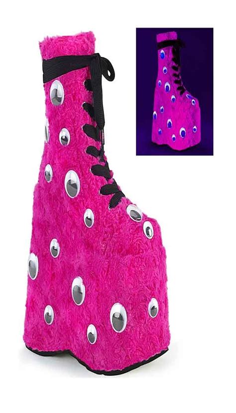 Slay 206 Hot Pink Platform Boots Demonia Tragic Beautiful Buckle Boots