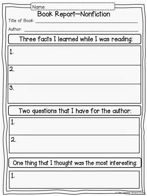 Nonfiction Book Report Template 4 TEMPLATES EXAMPLE TEMPLATES