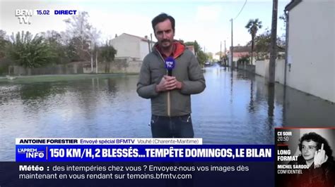 Tempête Domingos la commune de Vouhé en Charente Maritime envahie