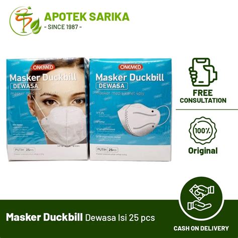 Jual Masker Karet Medis Duckbill Ply Onemed Box Isi Lembar Dewasa