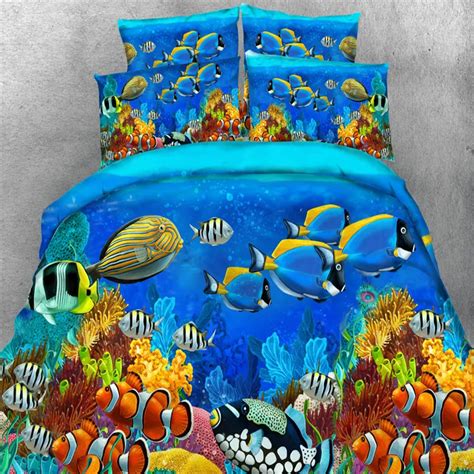 3d Pittura Pesce Azzurro Mare Oceano Set Di Biancheria Da Letto