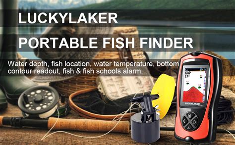 LUCKYLAKER Portable Display Fish Finder Boat Handheld Transducer Fish