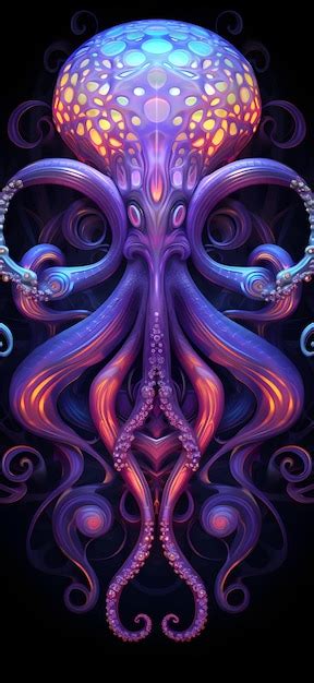 Premium AI Image | photo of iridescent octopus god