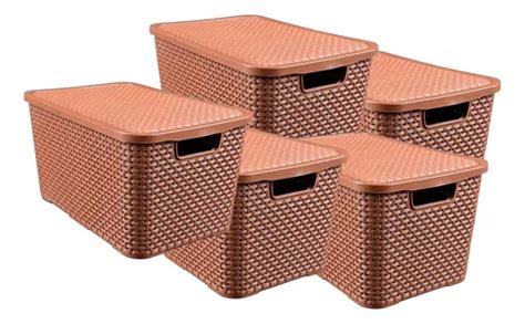 Caja Organizadora Plastica Simil Rattan Lts Set X Cuotas Sin Inter S