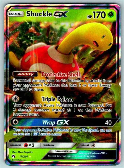 2018 Card Sun And Moon Lost Thunder Shuckle Gx 17 214 On Kronozio