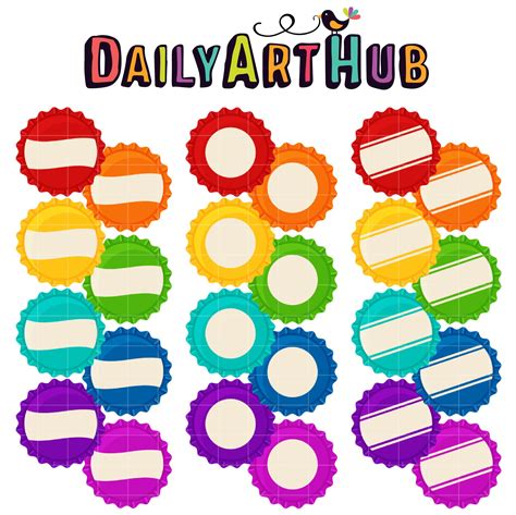 Colorful Bottlecaps Clip Art Set Daily Art Hub Free Clip Art