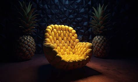 Relaxing In Style Ananas Shaped Armchair For Your Home Creating Using Generative Ai Tools Stock