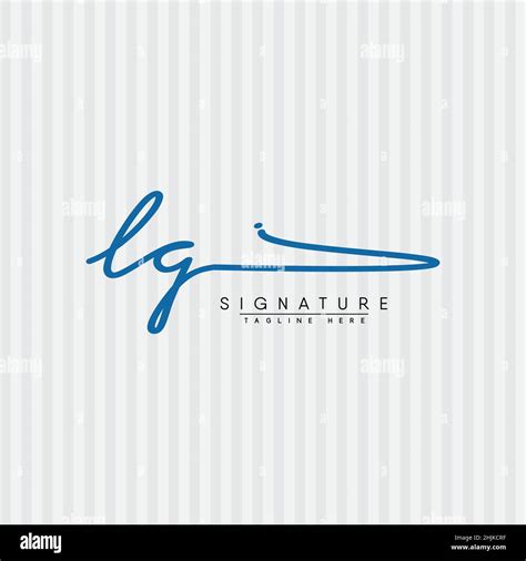 Initial Letter LG Logo Handwritten Signature Style Logo Simple