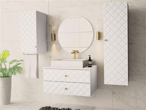 Salle Bain Compl Te Gattuso Portes Tiroirs Blanc