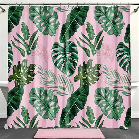 Exotic Tropical Rainforest Shower Curtain Luxury Botanical Leaves