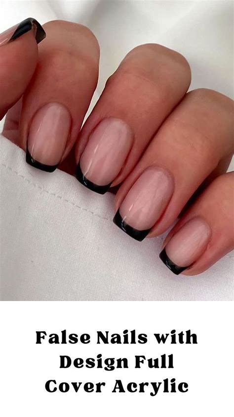 Press On Nails Short French Tip Nails Oval Nail Tips Glossy Fake Nails