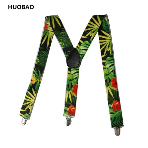 2018 New Men Adjustable 35cm Wide Heavy Duty Y Back Tropical Leaves