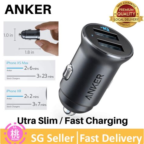 Anker Car Charger Mini 24W 4 8A Alloy Dual USB Car Charger PowerDrive