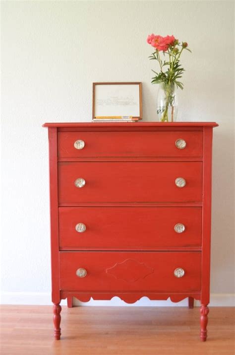 Vintage Tallboy Chest Of Drawers Dresser Hand Painted By Agbstudio