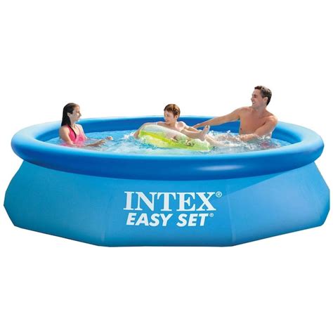 Intex 10 Ft X 10 Ft X 30 In Inflatable Top Ring Round Above Ground Pool