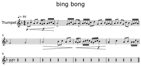 bing bong - Sheet music for Trumpet