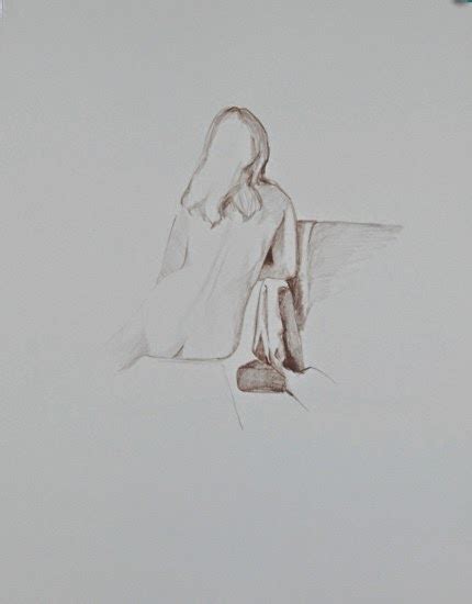 Susan Fowler Fine Art Female Nude Figure Study Original Charcoal Sketch Female Nude Sitting
