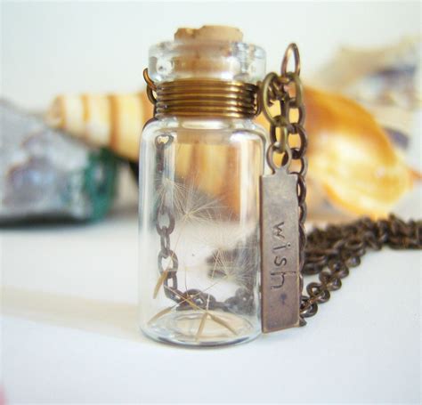 Glass Vial Necklace Glass Bottle Necklace Make A Wish