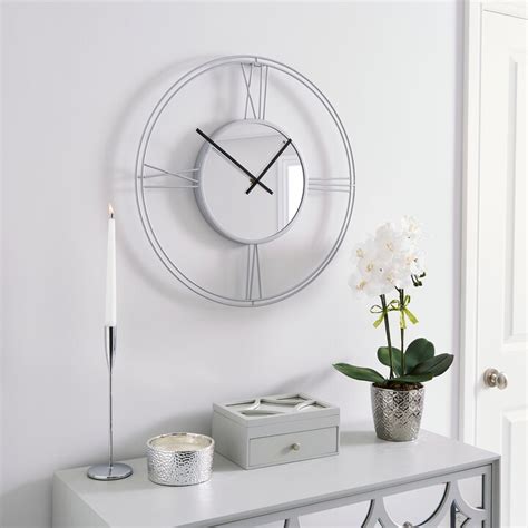 Dunelm Luxe Wall Clock Silver 60cm Silver Shopstyle