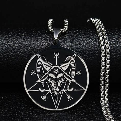 Baphomet Amulet Pendant Incl Chain Everything Stainless Steel Lucifer