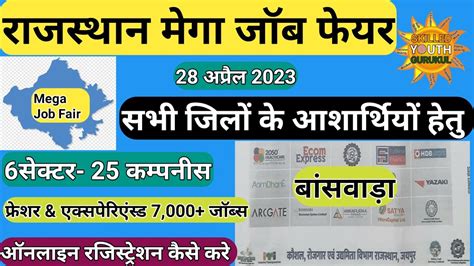 Rajasthan Mega Job Fair 28 April All Districts Candidates Banswara