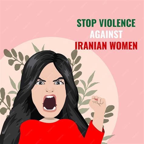 Ilustración De Protesta De Mujeres Iraníes Dibujadas A Mano Vector Premium